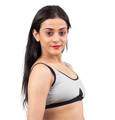 GREY 2408 | Sports Bra with Hook & Eye