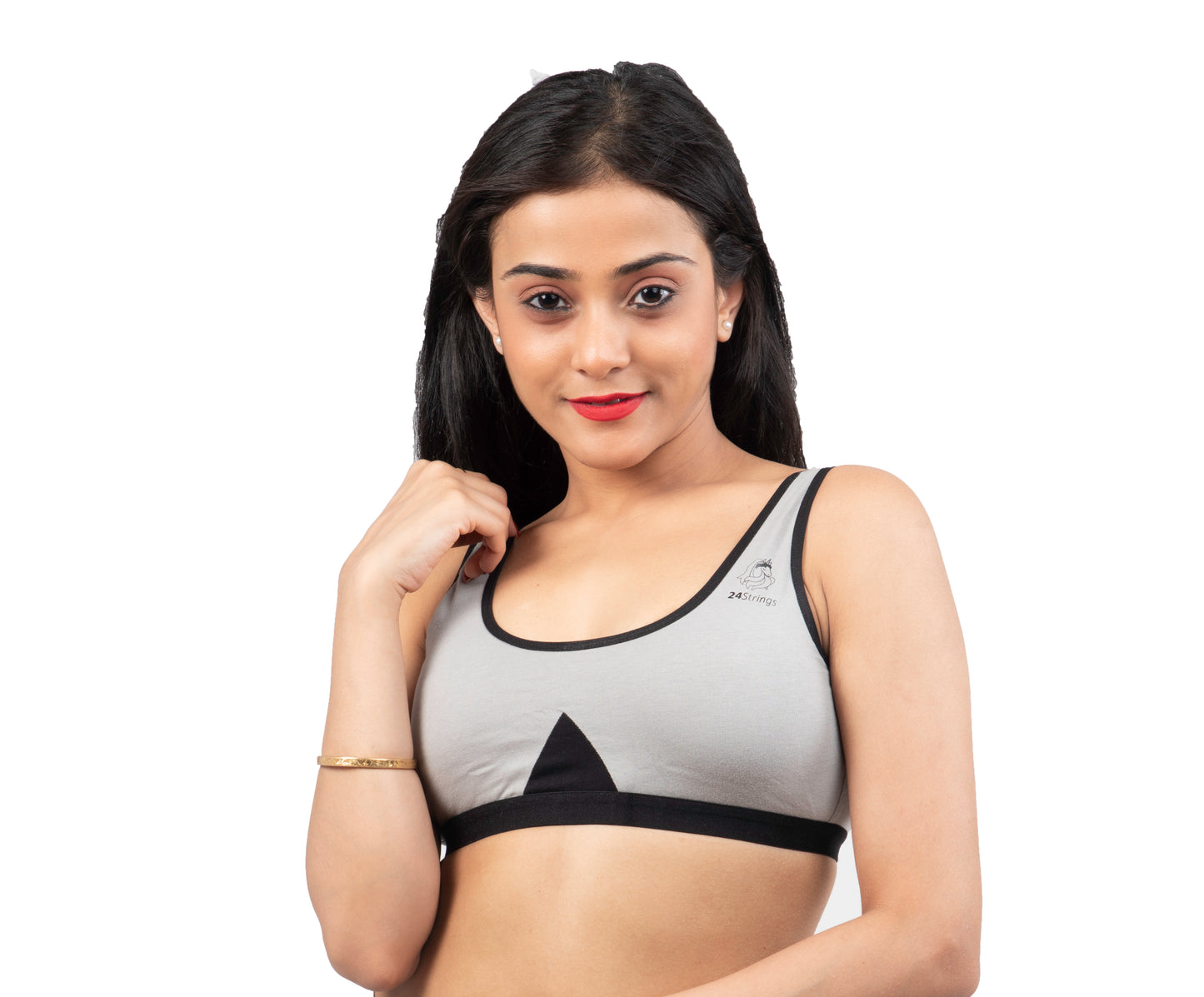 GREY 2408 | Sports Bra with Hook & Eye