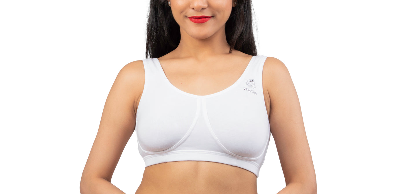 WHITE 2402 | Slip On Sleep Bra